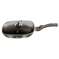 Berlinger Haus Marble Coating Grill Pan with Lid 28cm - Carbon Metallic