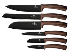 Berlinger Haus 6 Piece Diamond Coated Knife Set - Brown
