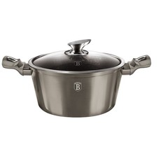 Berlinger Haus Marble Coating Casserole with Lid 24cm - Carbon Metallic