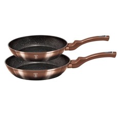 Berlinger Haus 2 Piece Marble Coating Frypan Set - Rose Gold Noir Edition