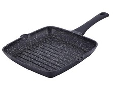 Royalty Line Herenthal 28cm Greblon Non-Stick C3+ Coating Grill Pan - Black