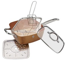 Blaumann 5-Piece Copper Coating Square Pan Set - Copper Collection