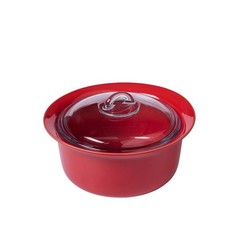 Pyrex - 2.5 Litre Supreme Ceramic Round Casserole Pots - Red