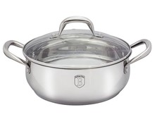 Berlinger Haus 24cm Stainless Steel Shallow Pot - Silver Belly