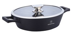 Herenthal 24 cm Greblon C3+ Non-Stick Coating Low Casserole - Black