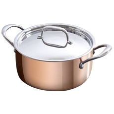 Eetrite Copper Casserole With Lid, 24cm