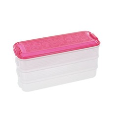 Iconix 3-Tier Stackable Food Storage Containers - Pink