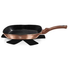 Berlinger Haus 28cm Marble Coating Grill Pan - Rose Gold Noir Edition