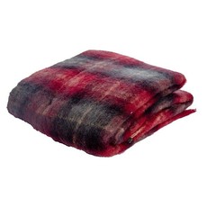 Mohair Blanket - Cherry Plaid