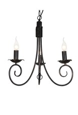 3 Light Black Gold Metal Chandelier on Chain