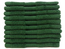 Towel-Bunty's Elegant 380 GSM Face Cloth 10 Piece Pack - Bottle Green