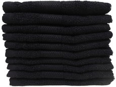 Auchen Face Cloth 30x30cms 380GSM (10 Pc Pack) Black