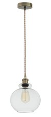 Bright Star Lighting Antique Bronze Cord Pendant with Clear Glass