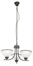 Metal Chandelier with Alabaster Glass 3 Lights - Bright Star Lighting