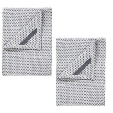 Blomus Tea Towels in Lily White and Gunmetal – RIDGE – Set of 2