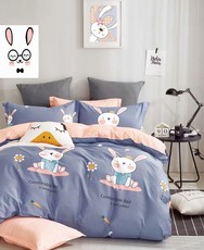 Linen Boutique - Kids Duvet Cover 3pc Set - Cute Bunny