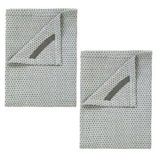 Blomus Tea Towels in Lily White and Agave Green – RIDGE – Set of 2