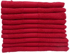Auchen Face Cloth 30x30cms 380GSM (10 Pc Pack) Red
