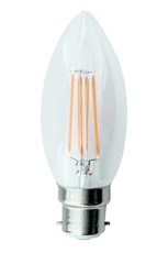 4,5 Watt B22 Candle Fillament Dimmable LED in Warm White