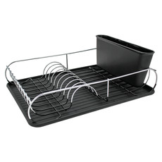 Lush Living - Kitchen Dish Drying Rack Chrome - Black