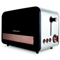 Mellerware Toaster 2 Slice Stainless Steel Black 6 Heat Settings 850W "Rose Gold"