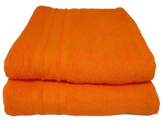 Bunty's Bath Sheet 100 x 180cms 493GSM Design 20 (2 Piece Pack) - Orange