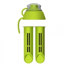 PearlCo Filter Cartridge for PearlCo Water Bottle x 2 + Free Lid Green