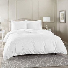 Wrinkle Resistant Luxury Hotel Duvet Cover Set Queen White