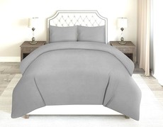 Wrinkle Resistant Luxury Hotel Duvet Cover Set Double Grey