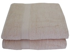 Bunty's Surplus Bath Sheet 100 x 180cms 464GSM Design 17 (2 Piece Pack) - Peach