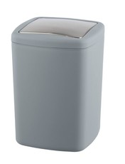 WENKO - Swing Cover Bin - Barcelona Range - Grey - Unbreakable - 8.5L