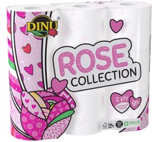 Dinu Bathroom Tissue 2 ply pink Rose 9's 350 sheets