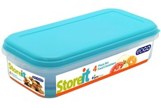 Edgo 4 Piece Plastic Food Container Set BPA Free Dishwasher Safe