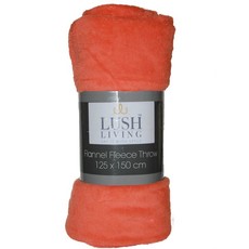 Lush Living - Flannel Fleece Throw 125 x 150 cm - Orange County