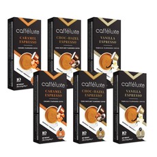 Caffeluxe Nespresso Compatible 60 Capsules Bulk Flavoured Coffee Selection