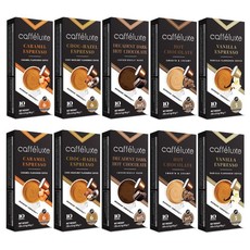Caffeluxe Nespresso Flavoured Coffee & Hot Chocolate - 100 Capsule Variety