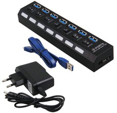 7-USB3.0 Port Hub With AC Adaptor