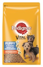 Pedigree - Puppy Small To Medium Breed - Chicken & Rice Dry Dog Food - 1.5kg