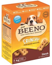 Beeno - Small to Medium Breed Traditional Crunchy Biscuit Treats Steak - 1kg