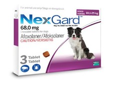 NexGard Chewable Tick & Flea Tablet for Dogs 10.1-25kg (3 Tablets)