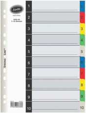 Bantex A4 10 (1-10) Division P.P File Dividers