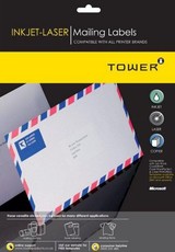 Tower W108 Mailing Inkjet-Laser Labels - Box of 100 Sheets