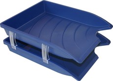 Bantex Optima Retail Pack - 2x Trays & Set of Risers - Blue