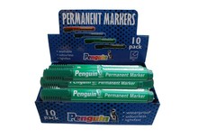 Penguin Permanent Bullet Point Markers - Green (Box of 10)