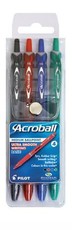 Pilot Acroball Ballpoint Pens (Wallet of 4 Basic Colours)
