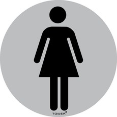 Tower Aluminium Anodised Round Standard Sign - Ladies Toilet