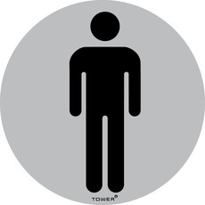 Tower Aluminium Anodised Round Standard Sign - Mens Toilet