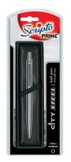 Scripto Prime "City Steel" Ballpoint Pen Medium Black Ink (Gift Box)
