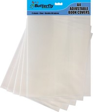 Butterfly Adjustable A4 Plastic Book Covers Clear 5's