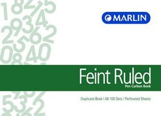 Marlin A6L Duplicate Pen Carbon Book - Feint Ruled - Pack of 5